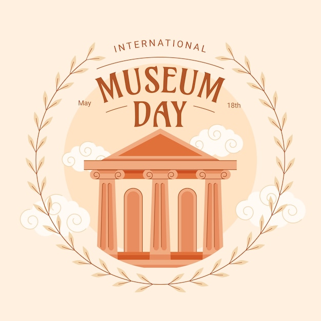 Flat illustration for international museum day