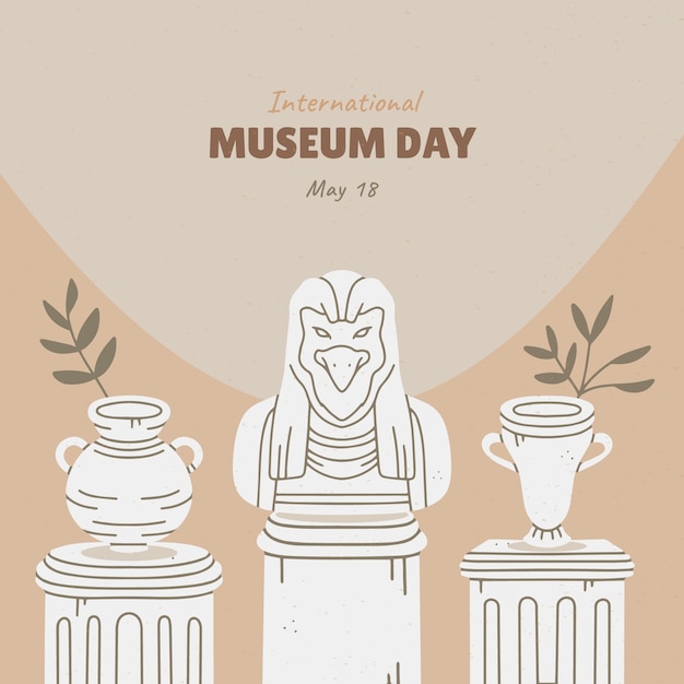 Flat illustration for international museum day