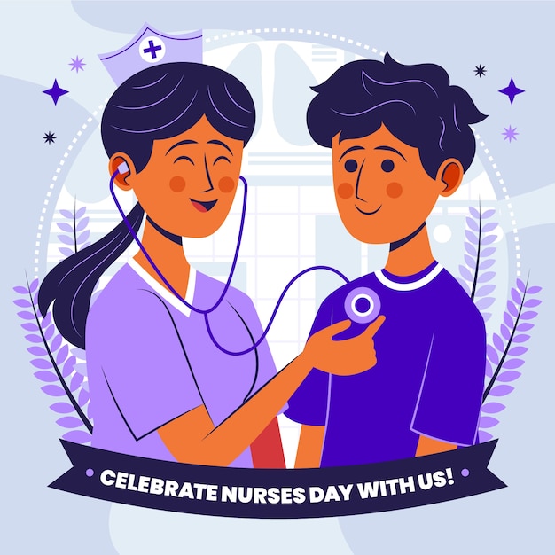 국제 간호사의 날 축하를 위한 평면 그림