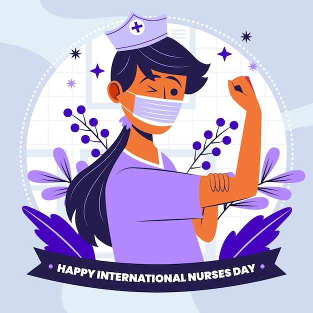 Free vector flat illustration for international nurses day celebration