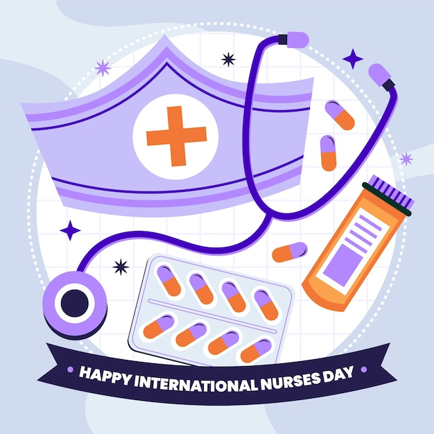 Flat illustration for international nurses day celebration