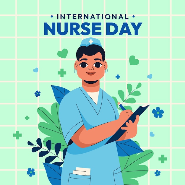 Free vector flat illustration for international nurses day celebration