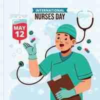 Free vector flat illustration for international nurses day celebration