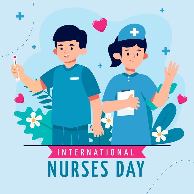 Flat illustration for international nurses day celebration