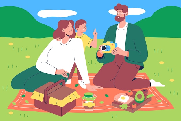 Free Vector flat illustration for international picnic day celebration