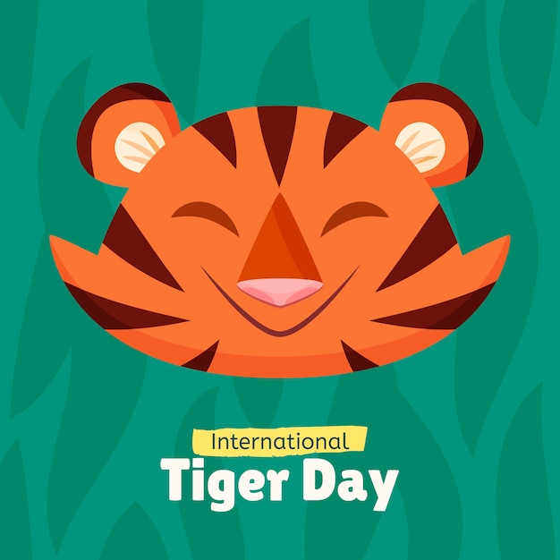 Free vector flat illustration for international tiger day awareness