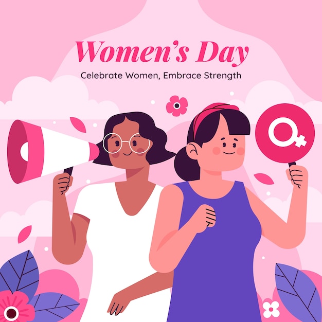 Flat illustration for international women's day celebration