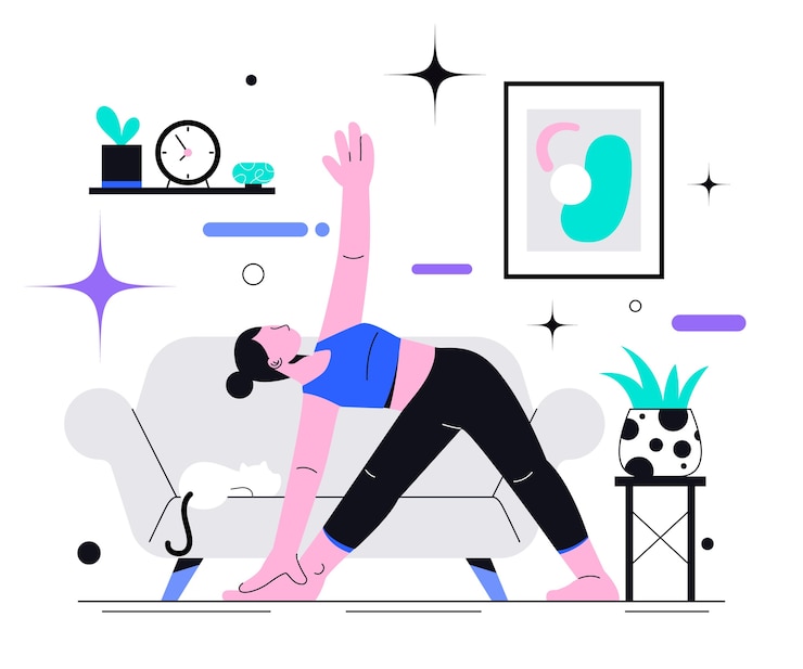 Free Vector flat illustration for international yoga day celebration