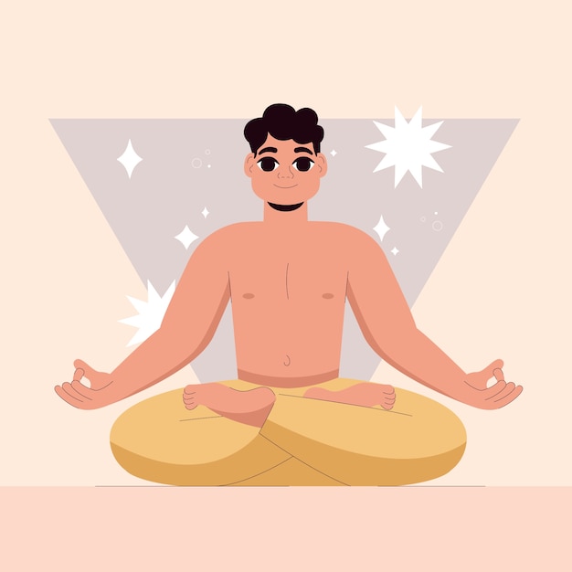 Illustrazione piatta per la celebrazione della giornata internazionale dello yoga