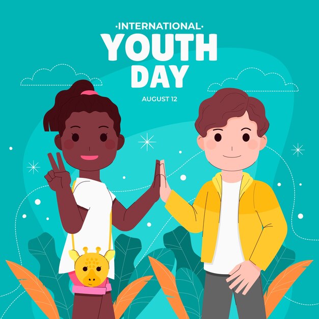 Flat illustration for international youth day