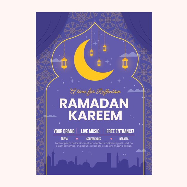 Flat illustration for islamic ramadan celebration