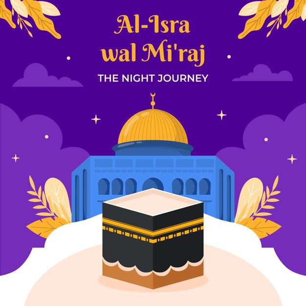 Плоская иллюстрация для isra miraj