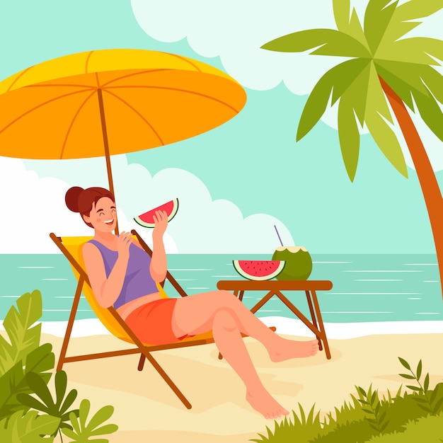 Free vector flat illustration for italian ferragosto celebration