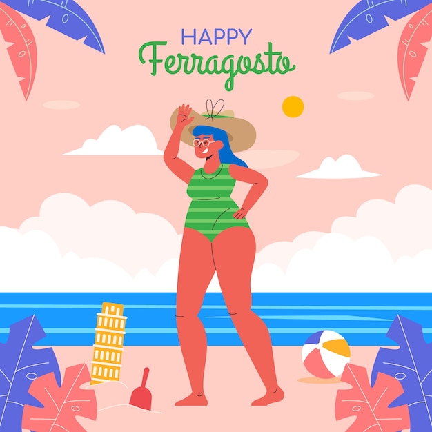 이탈리아 ferragosto 축 하에 대 한 평면 그림