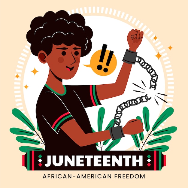 Juneteenth 축 하에 대 한 평면 그림