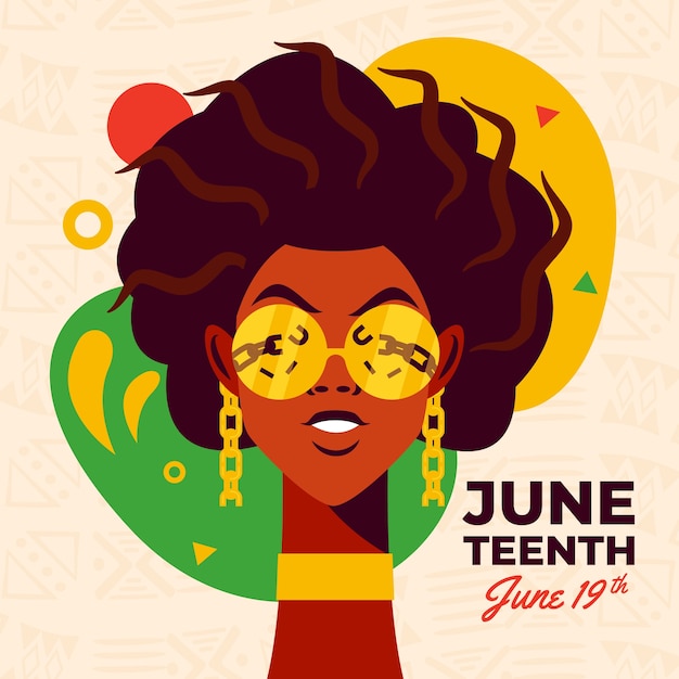 Flat illustration for juneteenth celebration