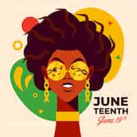 Free vector flat illustration for juneteenth celebration