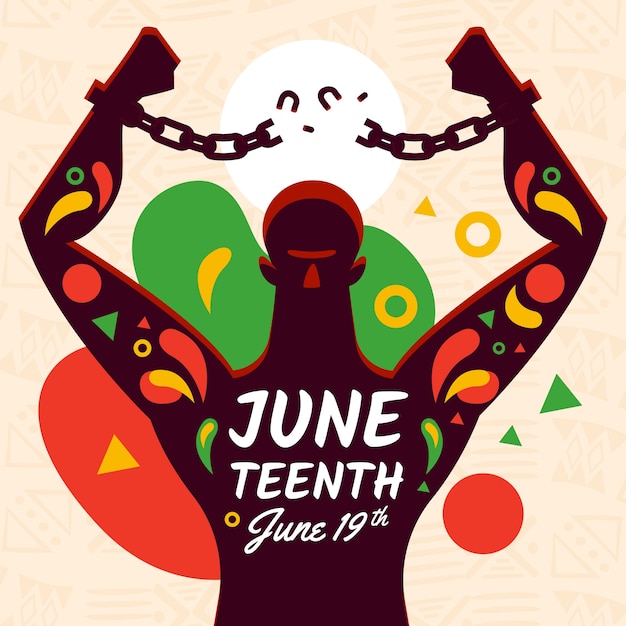 Flat illustration for juneteenth celebration