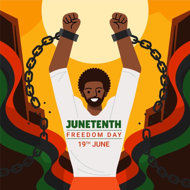 Free vector flat illustration for juneteenth celebration