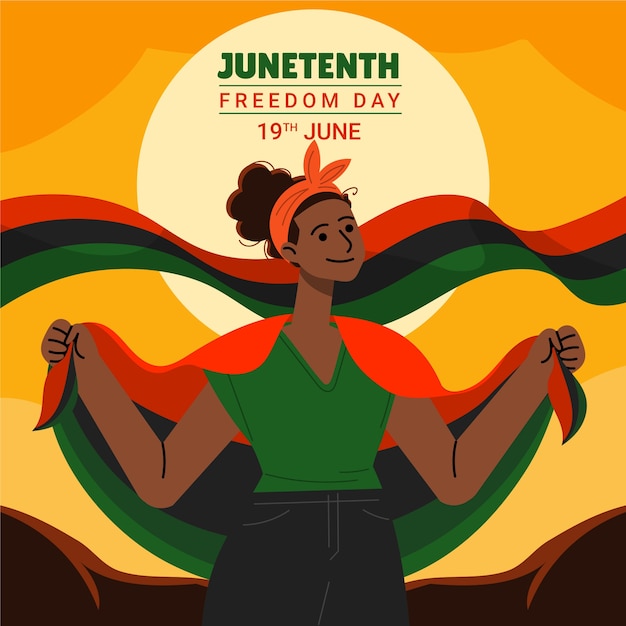 Juneteenth 축 하에 대 한 평면 그림