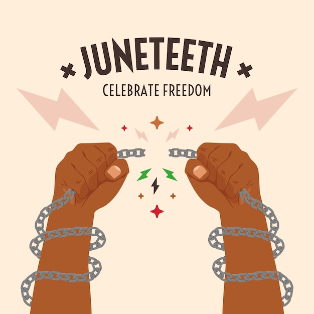 Free vector flat illustration for juneteenth celebration