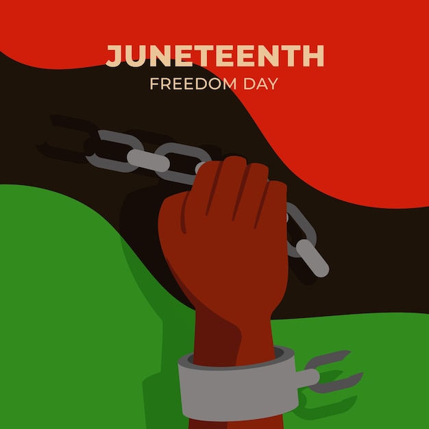 Free vector flat illustration for juneteenth celebration