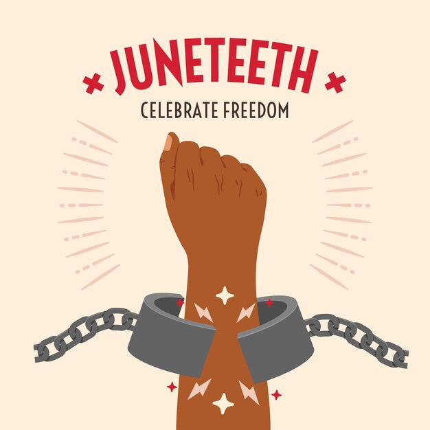 Flat illustration for juneteenth celebration