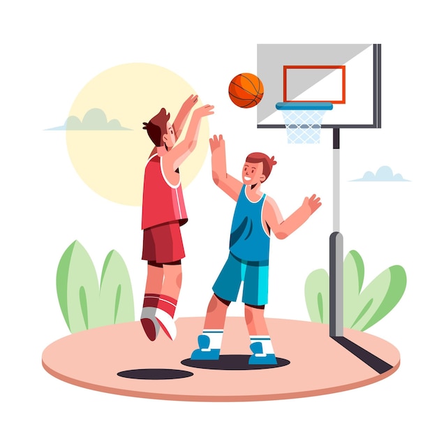 Free vector flat illustration of kids sports