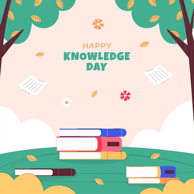 Flat illustration for knowledge day celebration