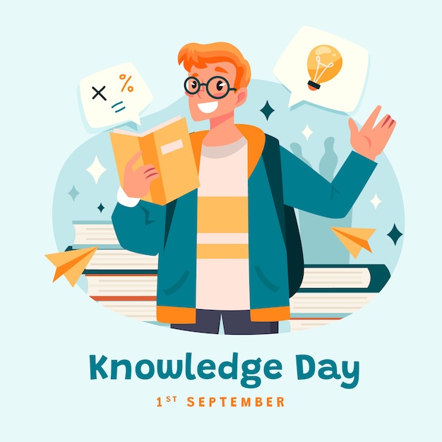 Flat illustration for knowledge day celebration