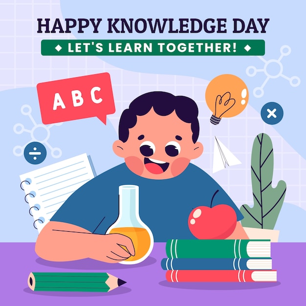 Free vector flat illustration for knowledge day celebration