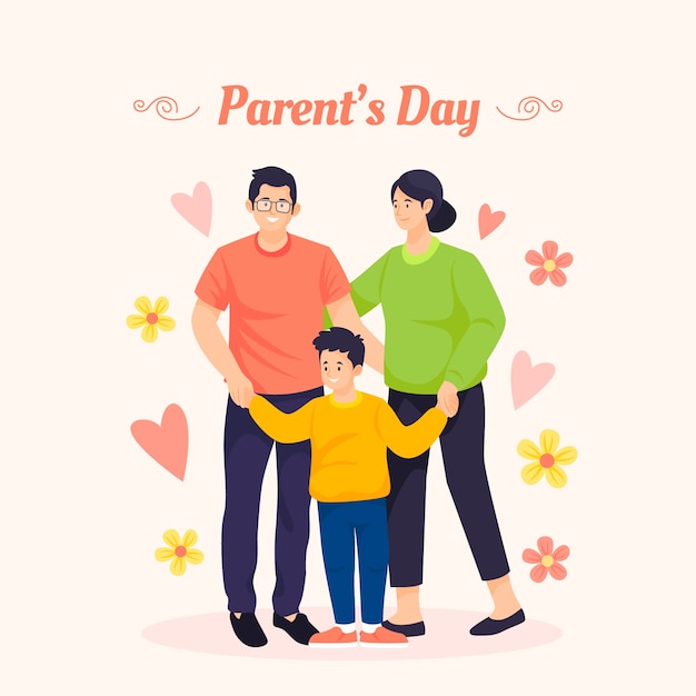 Vettore gratuito illustrazione piatta per la celebrazione della festa dei genitori coreani