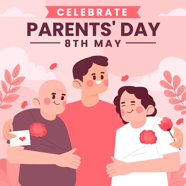 Flat illustration for korean parents day celebration