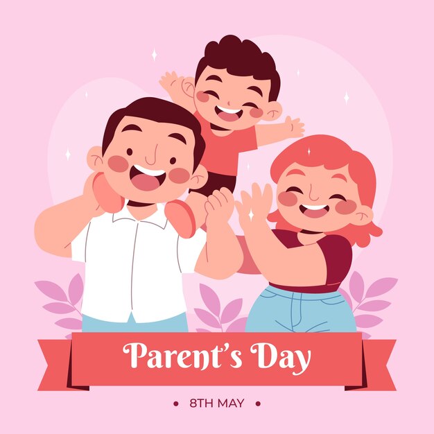 韓国の両親の日のお祝いの平らなイラスト