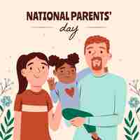 Free vector flat illustration for korean parents day celebration