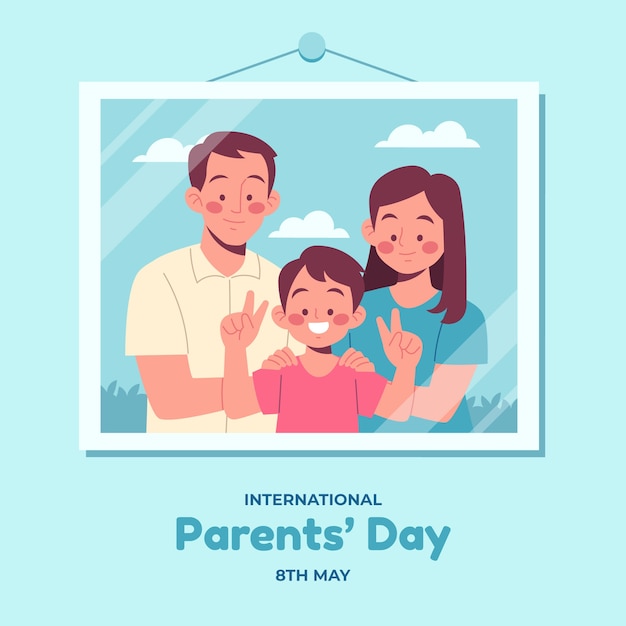 Плоская иллюстрация для празднования дня корейских родителей