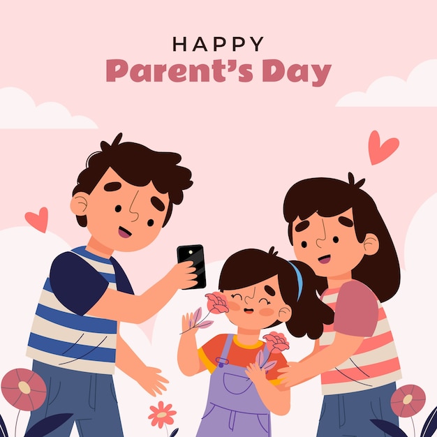 Flat illustration for korean parents day celebration