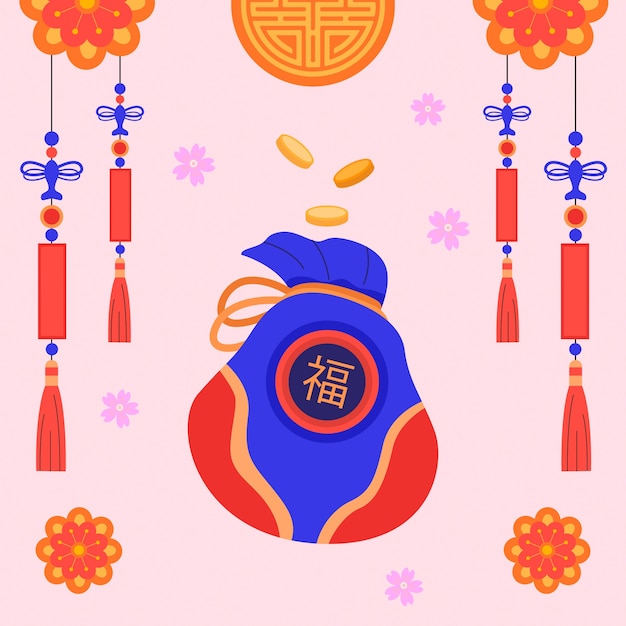 Flat illustration for korean seollal holiday