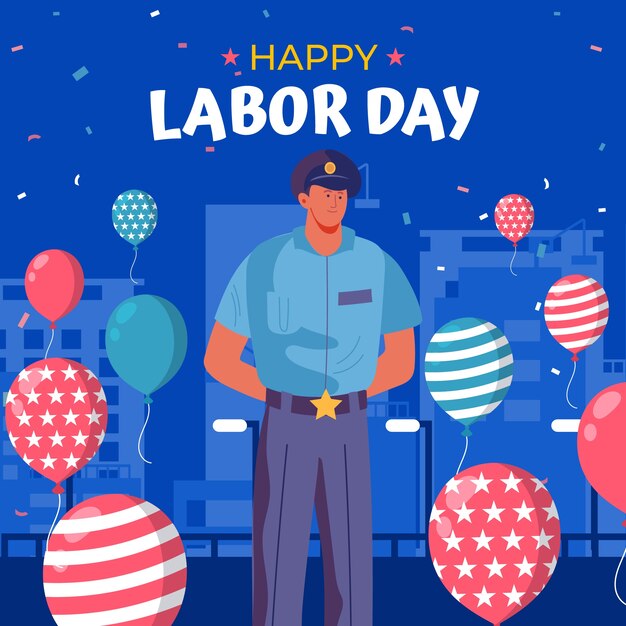 Flat illustration for labor day celebration