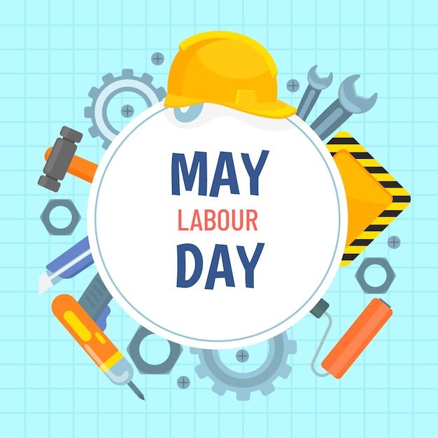 Free vector flat illustration for labor day celebration