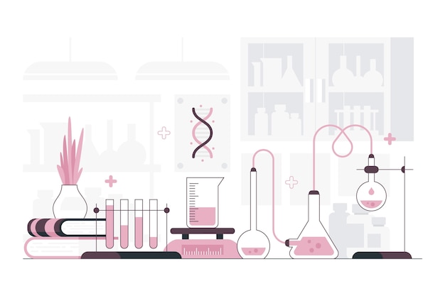 Free vector flat  illustration laboratory room