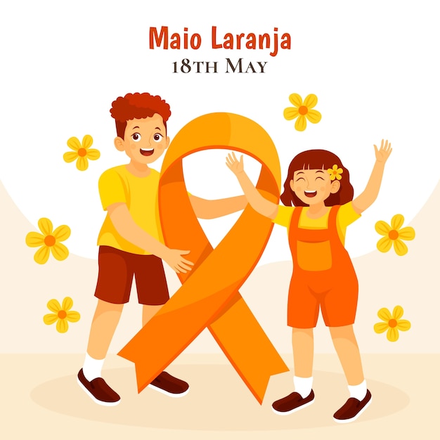 Free vector flat illustration for maio laranja awareness