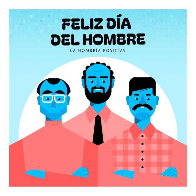 Free vector flat illustration for men's day in spanish