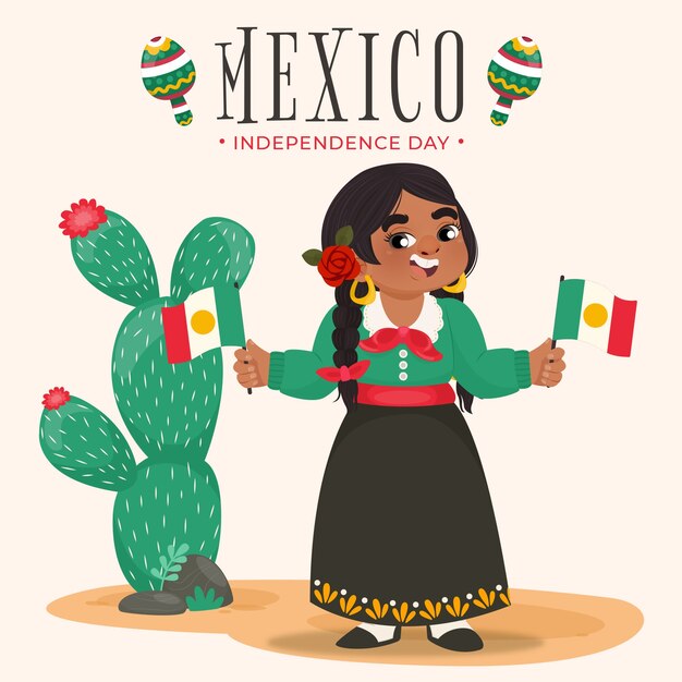 Flat illustration for mexico independence celebration