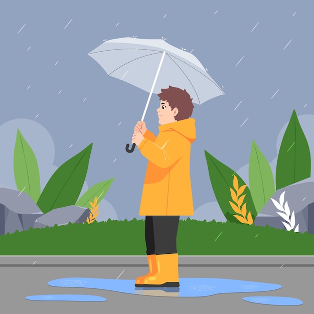 Free vector flat illustration for monsoon season sale