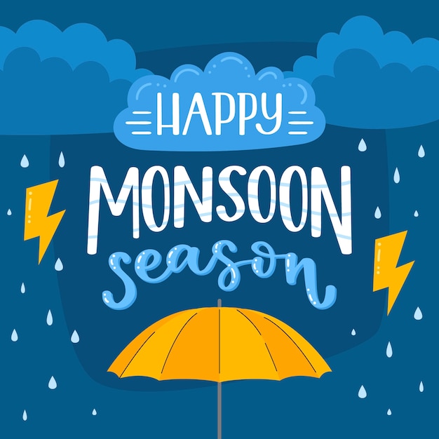 Flat illustration for monsoon season sale