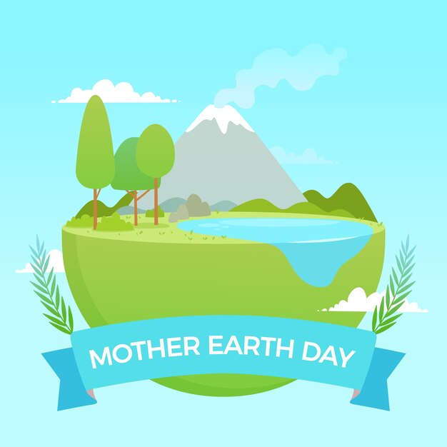 Flat illustration of mother earth day