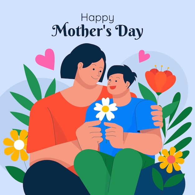 Free vector flat illustration for mother's day celebration