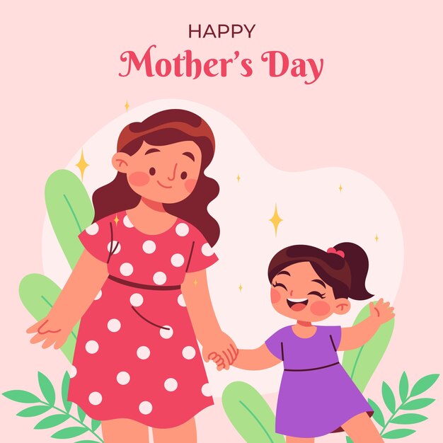 Flat illustration for mothers day celebration