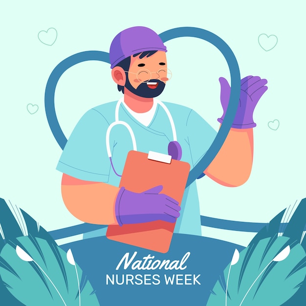 Free vector flat illustration for national nurses week